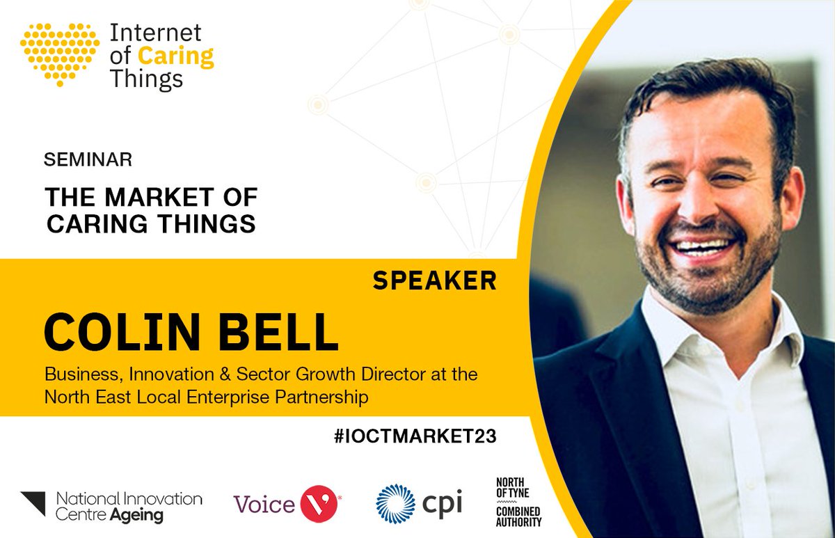 GrowthHubNE's tweet image. The @northeastlep’s @EnterpriseColin is speaking at the #IoCT seminar ‘The Market of Caring Things’. Along with exploring new business opportunities, the event will change the conversation about ‘care’, what it is and whose responsibility is it.

Sign up: northeastgrowthhub.co.uk/events/present…