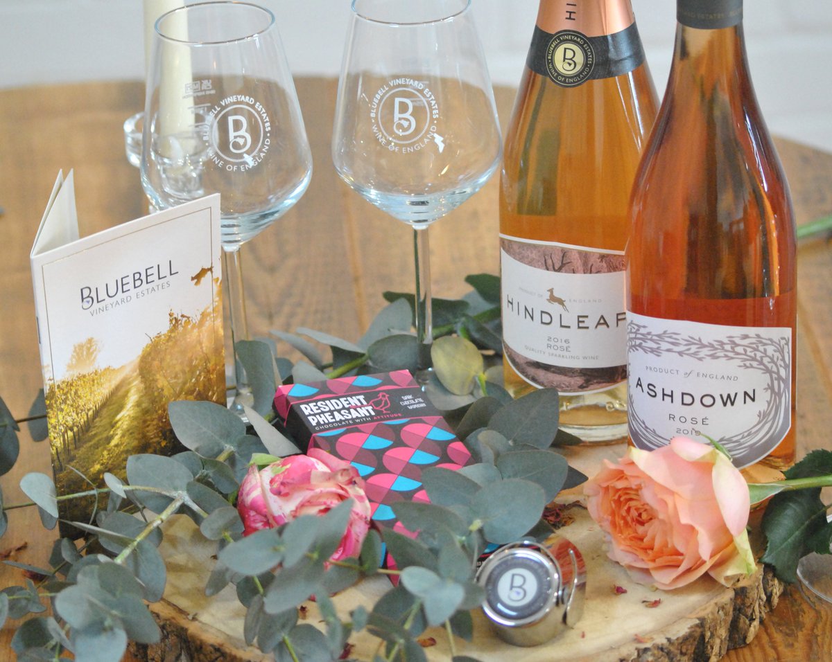 This Valentines celebrate with an elegant gift package.
 Choose between our Hindleap Sparkling Rosé or our Ashdown Still Rosé, including a Bluebell Vineyard bottle stopper and chocolate bar.

You can purchase selected gifts from our website at bluebellvineyard.org 

#valentine