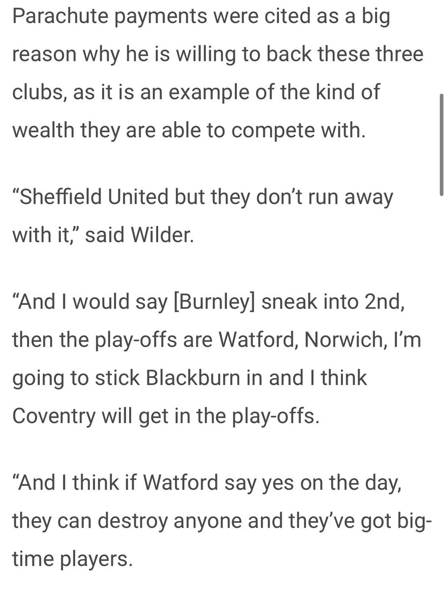 RichardCooper77's tweet photo. @GazetteBoro Interesting comments from Wilder saying ‘I think we left the team in a good place for him (Carrick)’ but Wilder didn’t even rank us in his Top 6 end of season predication back in December. If he thought Boro were in a good place his December prediction would’ve been the playoffs? https://t.co/2Pooiie55p