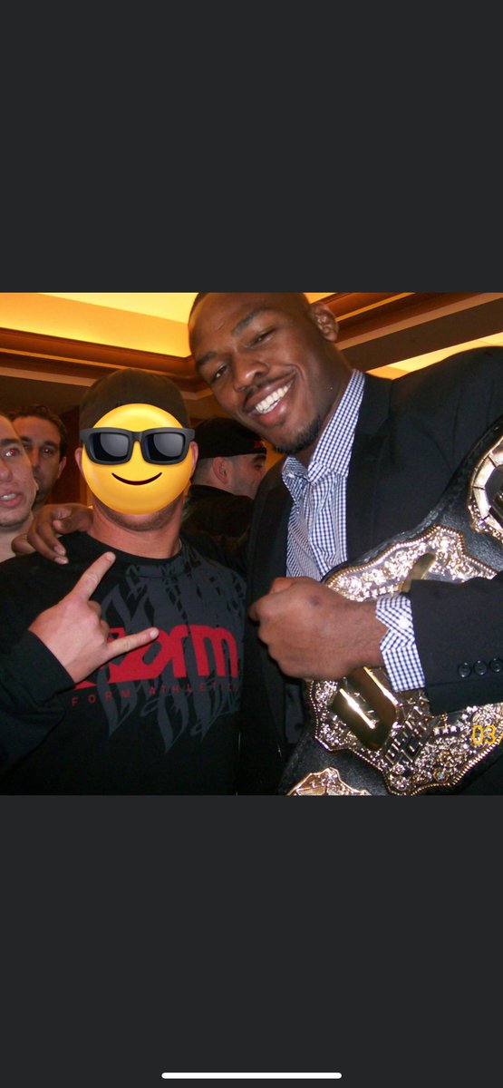 TheStarched's tweet photo. @TheArtOfWar6 Bro. The photo with Jon was literally minutes after he got done with presser winning the title. I was the only one who got photo with him and the belt that night (that I know of) because two buddies of mine cornered him at #ufc87, #ufc94, and #ufc100. Look at time stamps. https://t.co/aTdmxojv3H