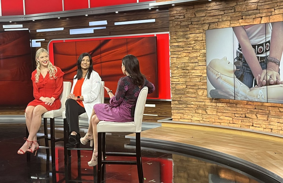 oeisenhauertv's tweet photo. Thank you so much @azfamily for having myself and Dr. Gomes on to kick off #WearRedDay for the American Heart Association and @AHAArizona! Something important coming from me later for American Heart Month! #PHXGoRed #GoRedForWomen https://t.co/LxT4ytBIvy