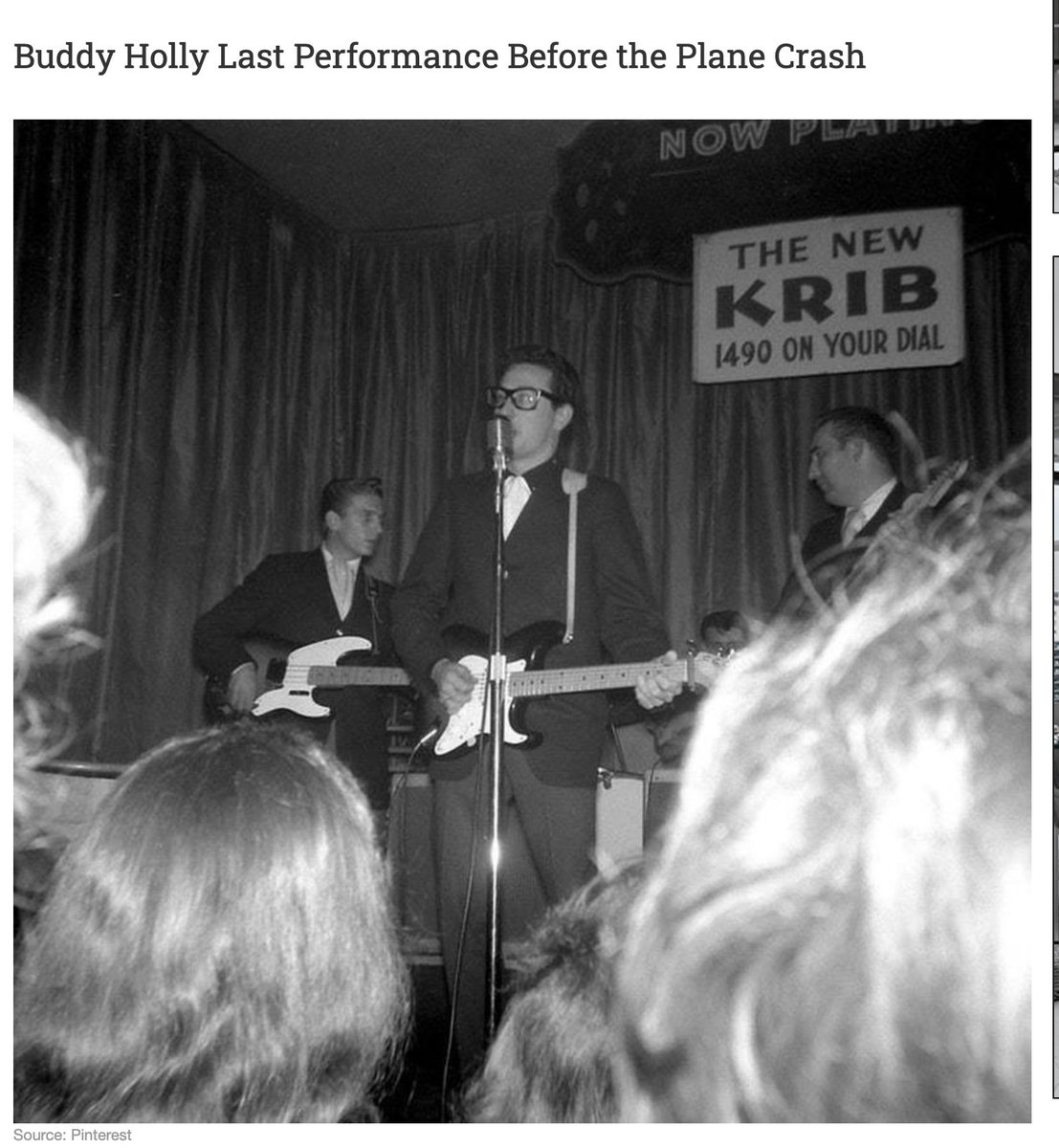 Feb. 3rd, 1959. The plane went down but the music LIVES on! #buddyholly #rockandroll #ritchievalens #thebigbopper