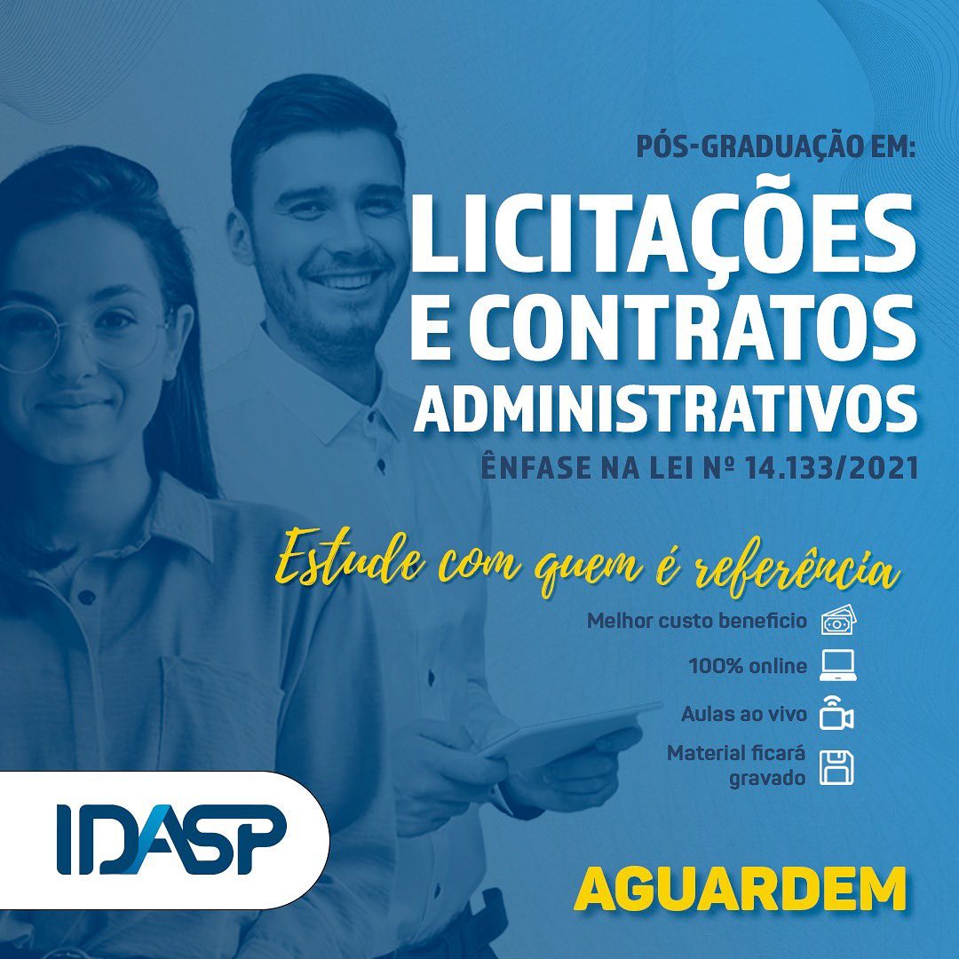 idaspto's tweet photo. ✅ Seja um especialista em licitações e contratos administrativos com ênfase na Nova Lei de Licitações e Contratos nº 14.133/2021. 

➡️ A NOVA LEI tem regulamentos revogados a partir de 1º de abril de 2023 e o IDASP prepara uma pós-graduação para você sair na frente! #Licitação https://t.co/Q28MFybLGD