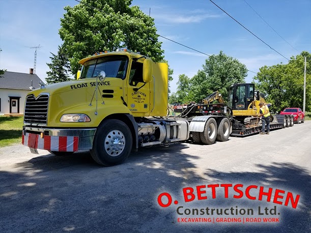 Our 55-tonne low boy float can move anything from small skid steers to large excavators. When you need equipment moved from point A to point B, call O. Bettschen Construction! bit.ly/3ba2HKs