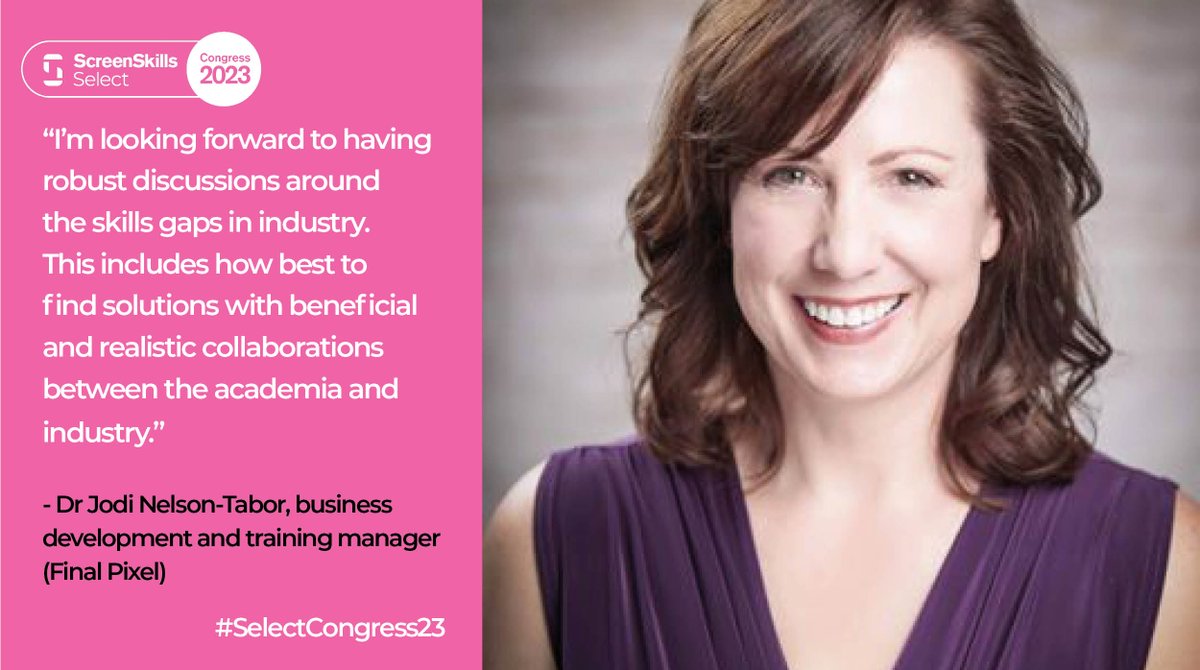 UKScreenSkills's tweet image. Jodi is a sector leader who plays a key role with global virtual production house #FinalPixel 
– her insights will be invaluable our #SelectCongress23 on 8 Feb. Click the link for more information about next week&apos;s event: screenskills.com/training/scree…