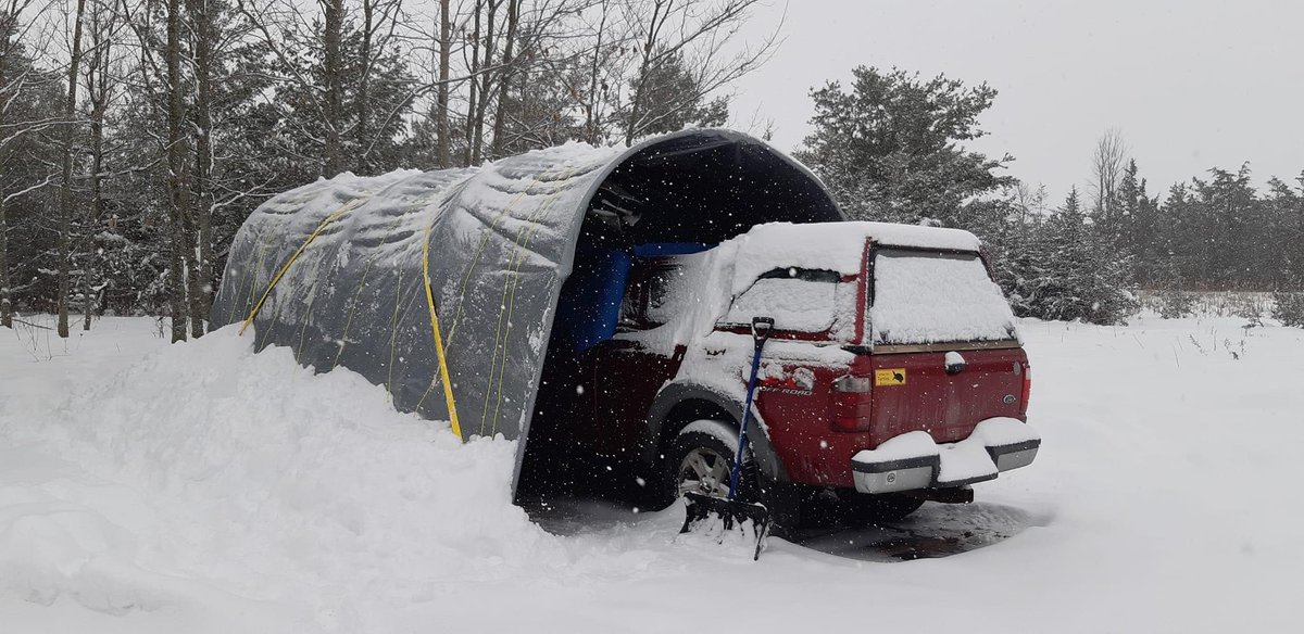 A homeless woman in our support group shared this photo. She lives in her truck. It’s -20 today. A friend has allowed her to use this makeshift garage while it’s cold. Imagine living like this. Sadly, it’s a reality for far too many people.