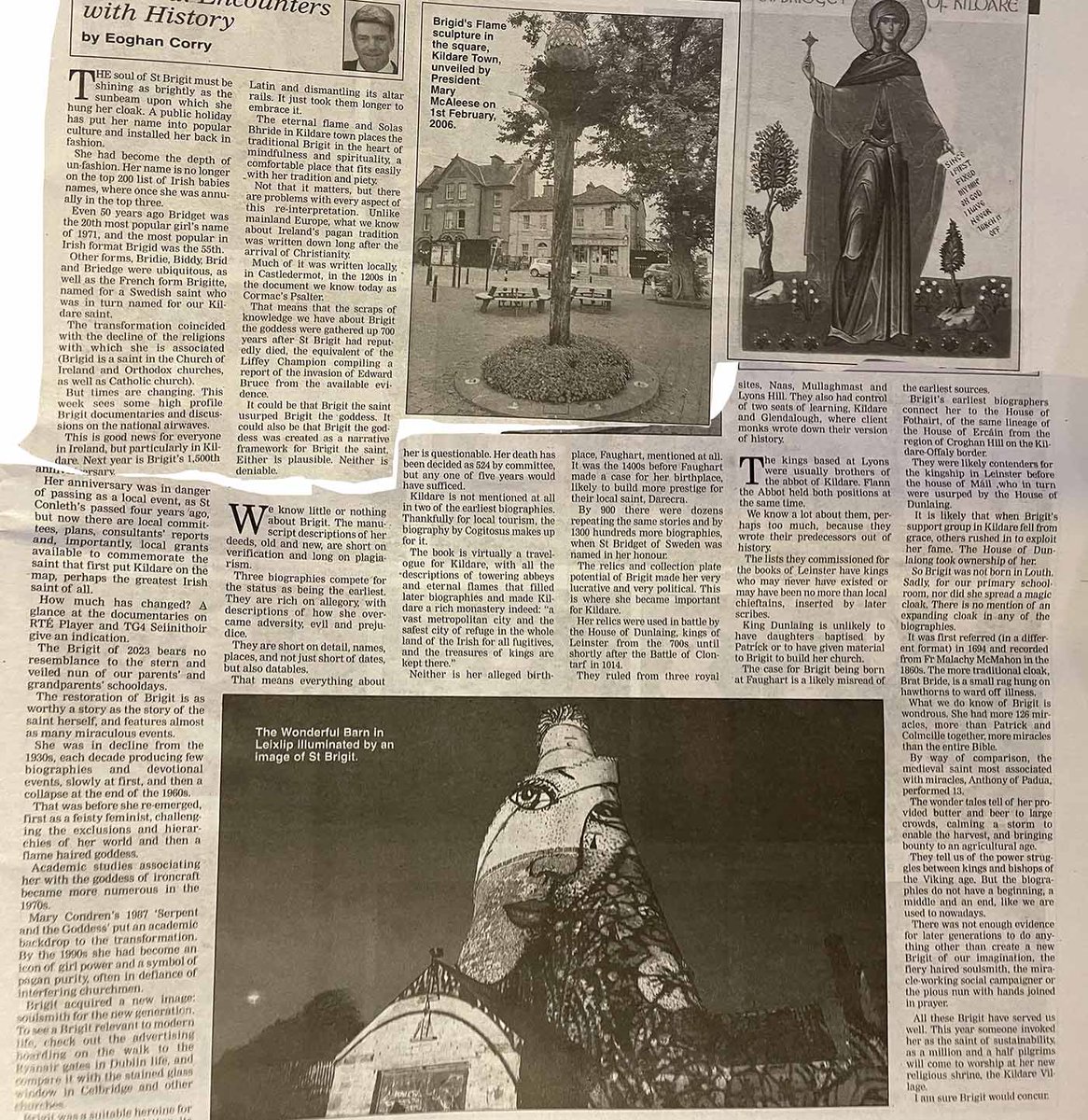 eoghancorry's tweet photo. Some musings on history for the #StBrigid #holiday, #Brigit the goddess was constructed as a a back-formation from #Brigid the #Kildare saint (not the other way round), #Faughart was NOT her birthplace & the magic expanding cloak is a 19th century invention https://t.co/FshoWJM9px
