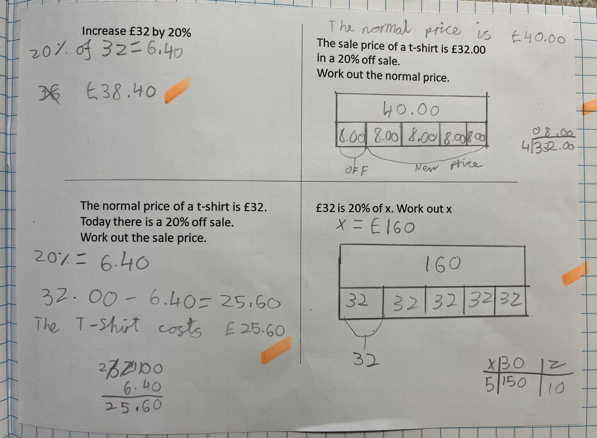 Variation in percentage questions based on £32