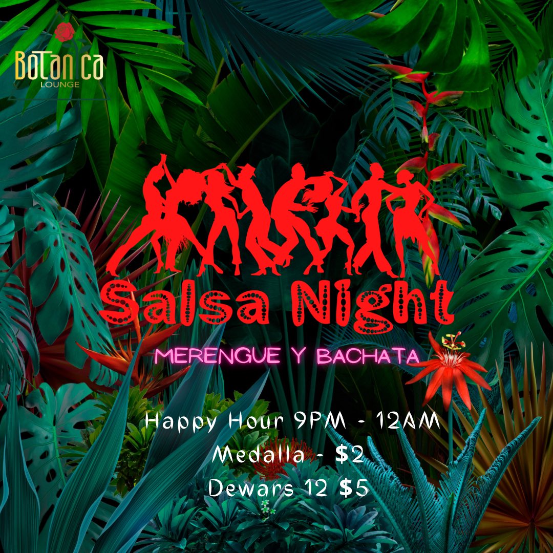 botanicalounge_'s tweet photo. Salsa, Merengue y Bachata Nights 🔥💃🏽

Sal de la rutina y atrévete a algo diferente 🫶🏽

AT 9PM 👀✨

#botanicalounge #salsanights #habananights #happyhour #mayagüez https://t.co/9lsQZVnSKT