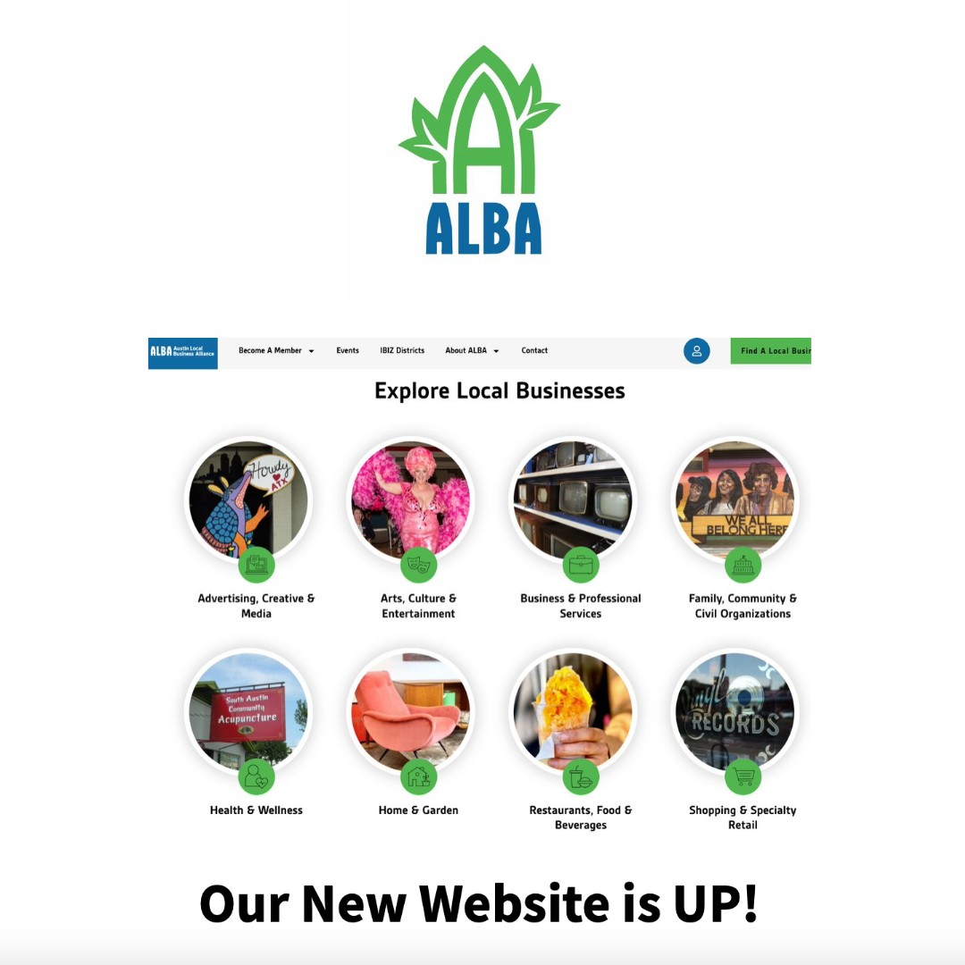 austinlocalbiz_'s tweet photo. It's official! Our new website has launched! A big thank you to @EqualizeDigital for all their hard work and dedication on this project. All of the pictures on the site are of ALBA members and Austin locales 🤝 

Check it out here: https://t.co/lwryJ9GT51 

#austinlocal #atx https://t.co/0UaMwlvGVU