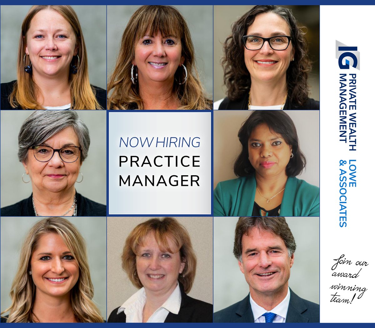 Join our award-winning team! 
Lowe & Associates Private Wealth Management is now hiring a Practice Manager. 
Learn more
ow.ly/sYyt50MJh6w

#LoweAndAssociates #PrivateWealthManagement #hiring #PracticeManager #jobposting #Calgary #FinancialIndustry #Careers #YYC #IG