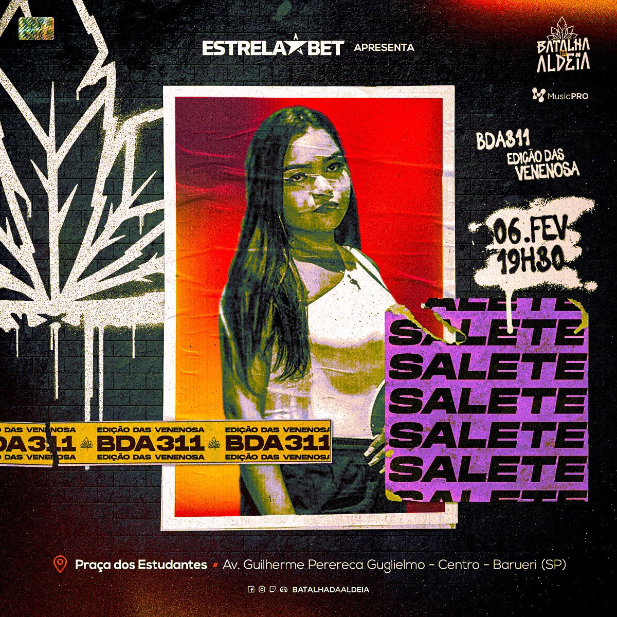 batalhadaldeia's tweet photo. SALETE CONFIRMADA!
MC que manda o real freestyle pelas batalhas da cena! Salete é mais uma confirmada que promete surpreender e botar fogo na batalha!
#batalhadaaldeia #bda311 #freestyle https://t.co/CJTunlV7R7