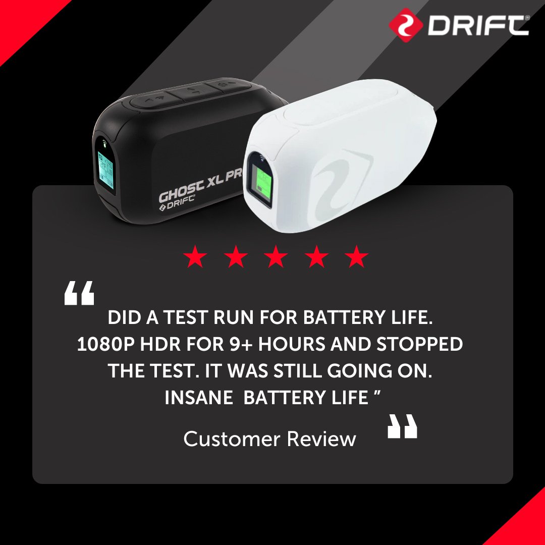DriftInnovation's tweet image. Ride worry-free with the Ghost XL Pro camera.With 9+ hours of recording in 1080p HDR, this camera's battery life is insane. As confirmed by a satisfied customer
Get yours today and never miss a moment of your motorcycle adventures

#Driftinnovation #GhostXLPro #motorcyclecamera