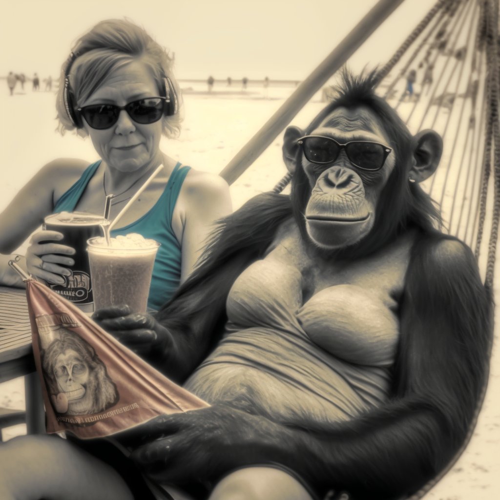 The prompt was "two moms hanging out having a relaxing weekend." Whatcha trying to say, Midjourney?!
