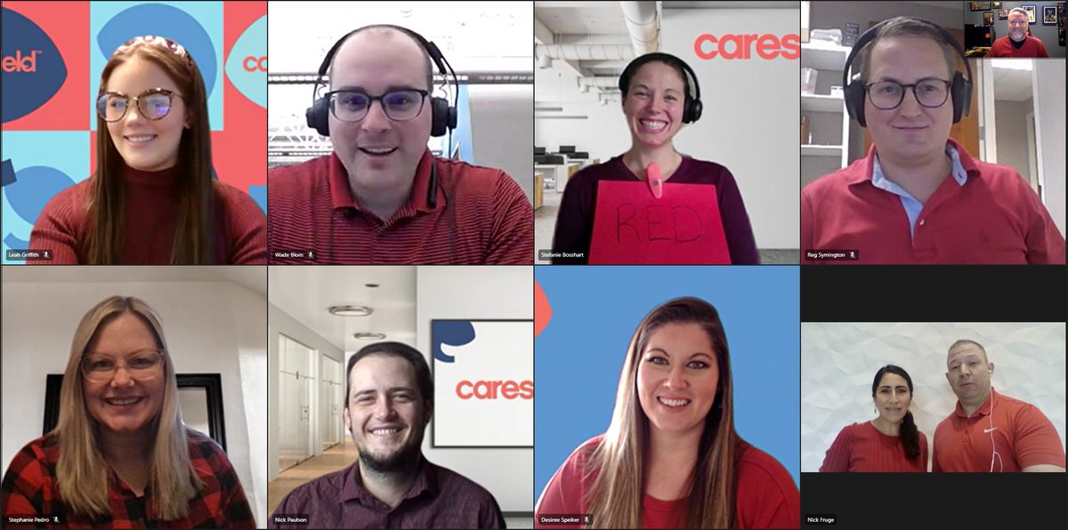 Caresfield's tweet photo. In celebration of American Heart Month our team is celebrating Wear Red Day and enjoying a heart-healthy breakfast in our office in Lakeville, Minnesota. #HeartMonth #WearRedDay #AmericanHeartmonth #CaresfieldCares https://t.co/9ZSelqV8oE
