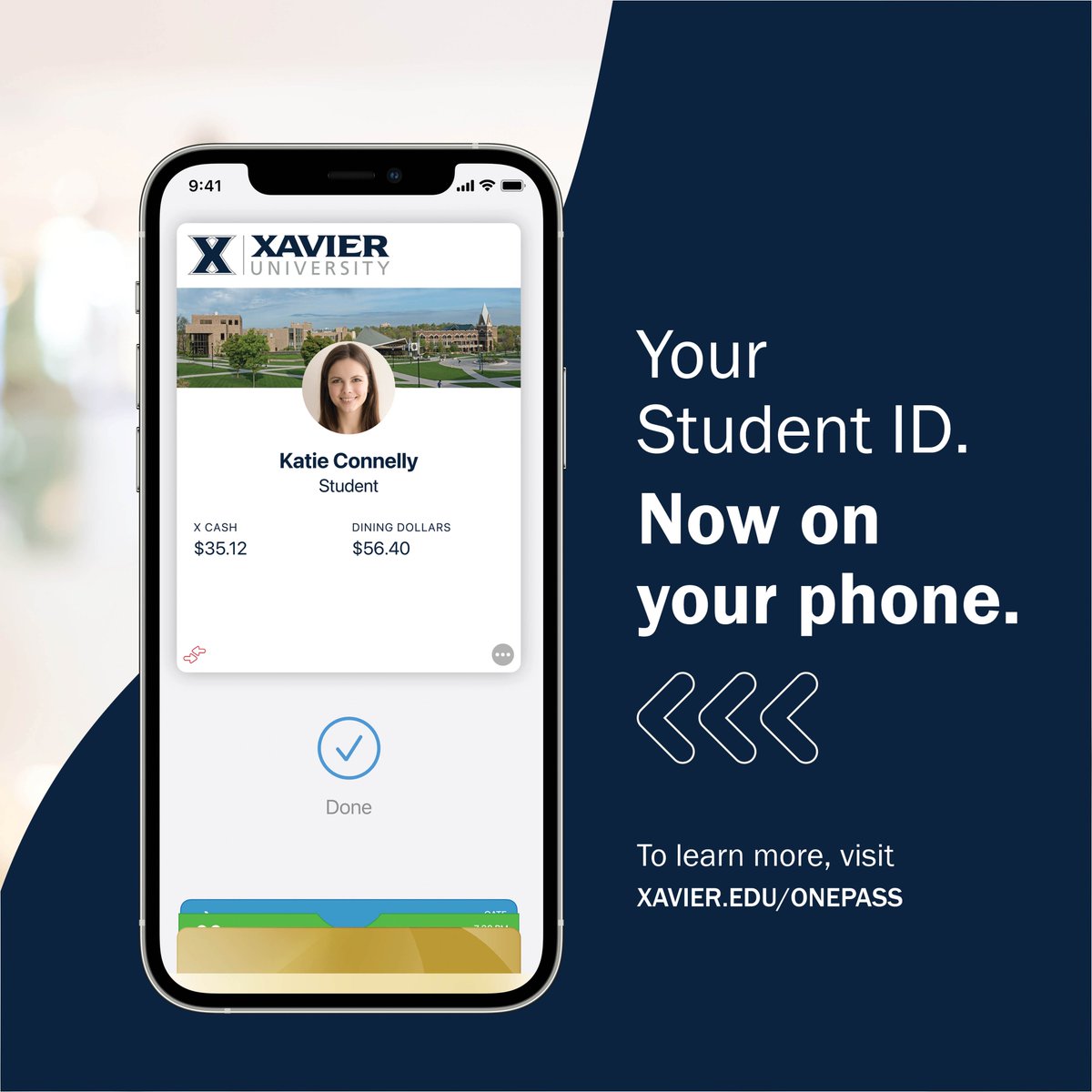 Visit Xavier.edu/Onepass and download your One Pass today!

#XavierUniversity #Onepass #IDonphone