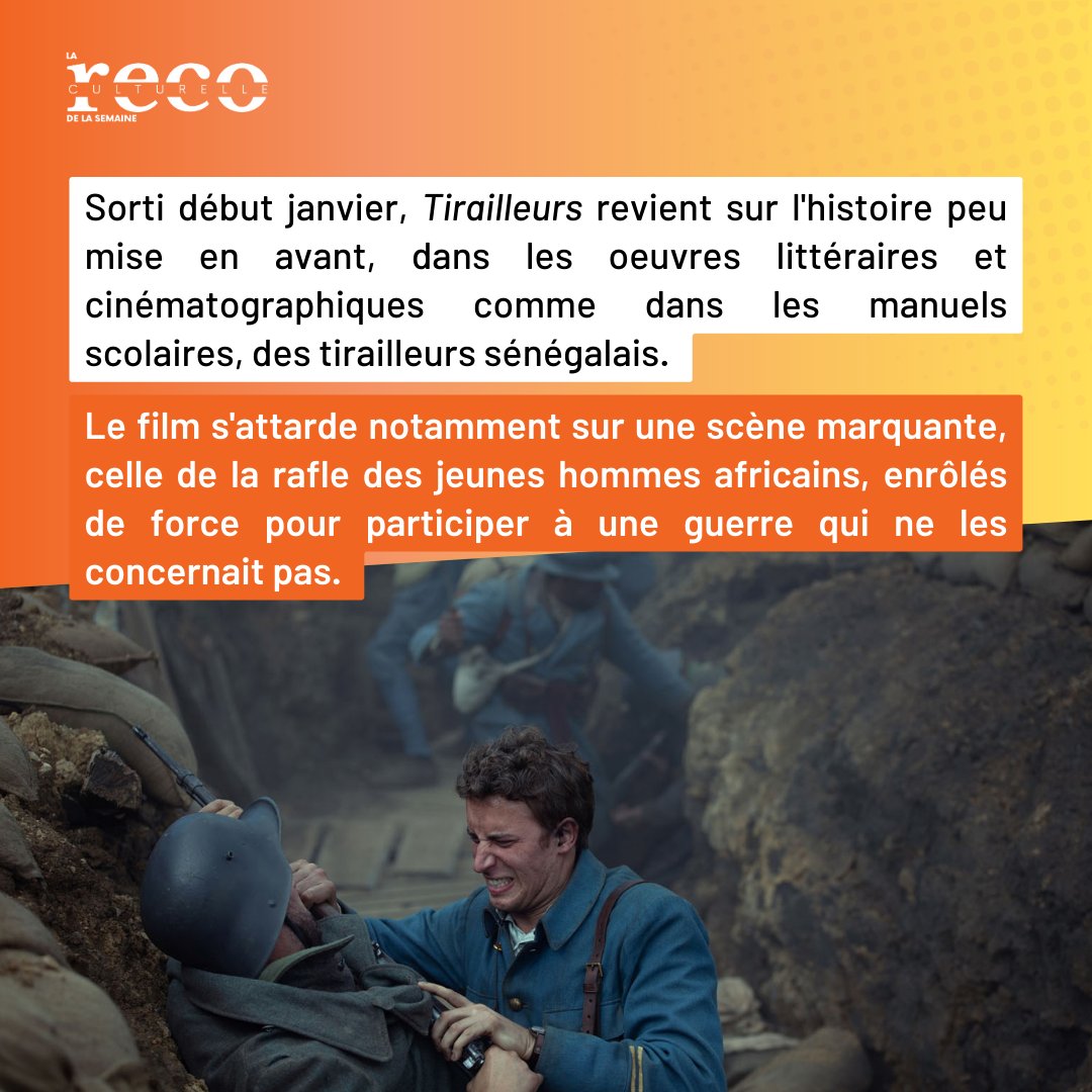 inst_ecrivains's tweet photo. 🎥 Ce vendredi, revenons sur le #film du mois de janvier, encore disponible dans les salles de #cinéma : "#Tirailleurs" (2023) de Mathieu Vadepied. 

Source et crédit photos : @allocine https://t.co/FavGRCkQtE