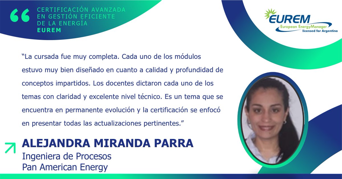 ahkargentina's tweet photo. ♻️ Con la Certificación avanzada en gestión eficiente de la energía #EUREM podrás adquirir las herramientas necesarias para liderar proyectos de #EficienciaEnergética y #EnergíasRenovables en tu empresa.
👉 Sumate a la charla informativa para conocer más: https://t.co/xlI8qNROVY https://t.co/RzPH4zXLgz