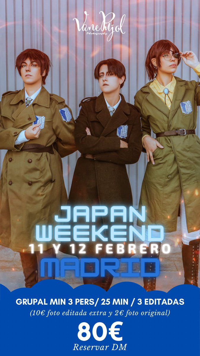 Os recuerdo que voy a estar en la <a href="/Japan_Weekend/">Japan Weekend</a> de #Madrid haciendo sesiones por la zona, si estáis interesados para reservar rellenad este formulario forms.gle/7JfLzfZ7Yj56Ye…