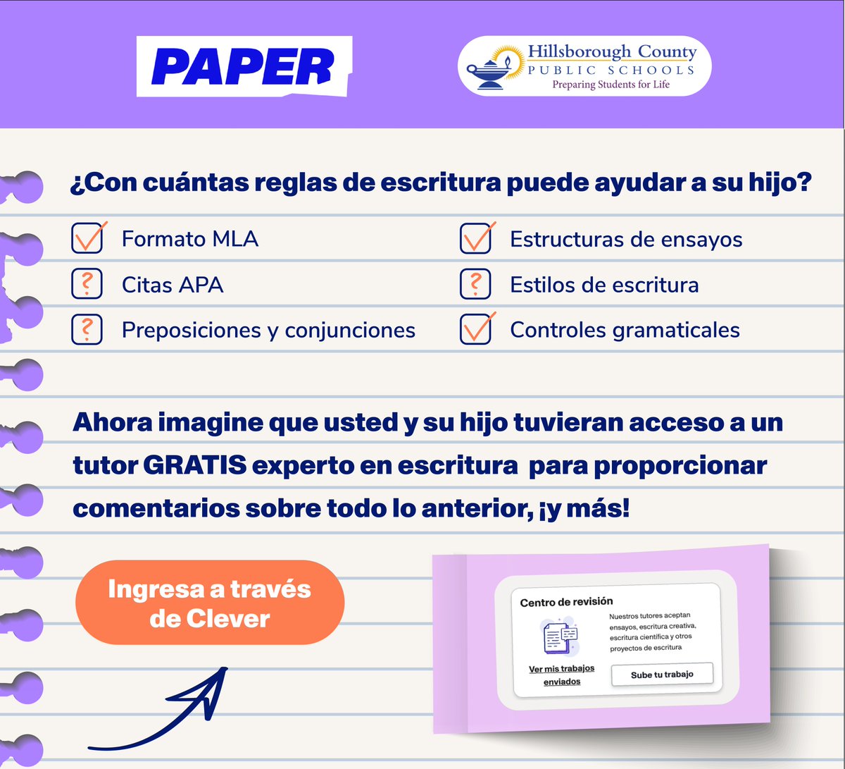 Want annotated feedback on written work from expert tutors? Paper's Review Center tutors can coach students on their written work! 📔🏫🧑‍🎓 @HCPSBoysPrep @hcps_espanol @HCPSCommunity @paperlearning