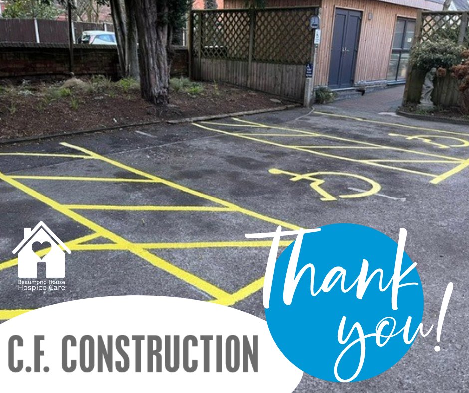We would like to send a huge thank you to CF Construction for painting the lines for our accessible car parking spaces.

It was highlighted that there was a need for an additional space, and CF Construction kindly offered their support.

Thank you so much 💙