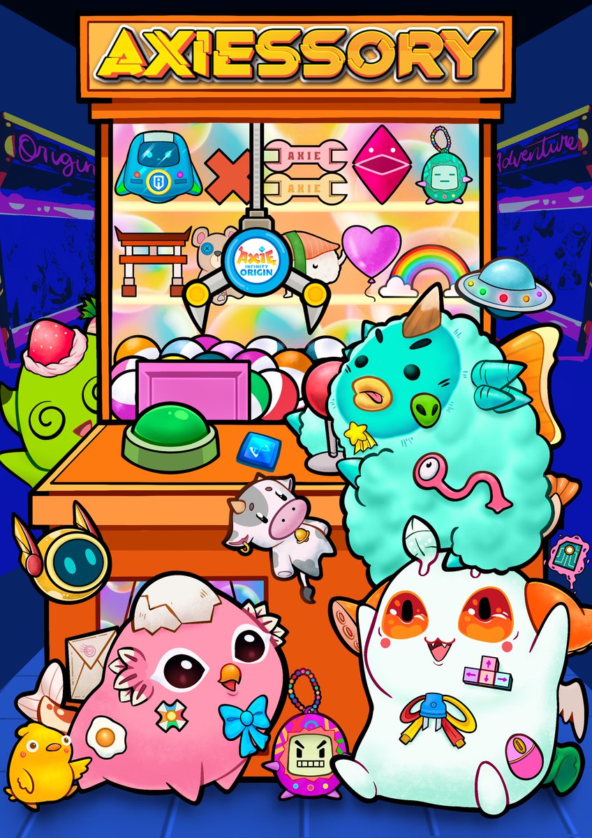 ✨AXIESSORY✨
by WAPU (Image version) 

I came up to this Idea as  I imagine Axie Accessories are so cute and addicting to collect. 

Please see comment section for the animated version 

❤️ <a href="/AxieArtGallery/">axieartgallery.ron</a> #AxieAccessoryArt