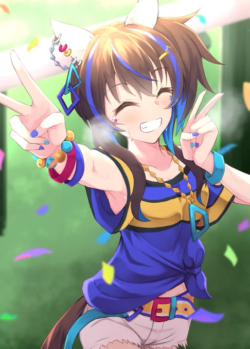 レース場でこっちに笑顔をくれたあの子が忘れられない#ウマ娘 #ダイタクヘリオス 