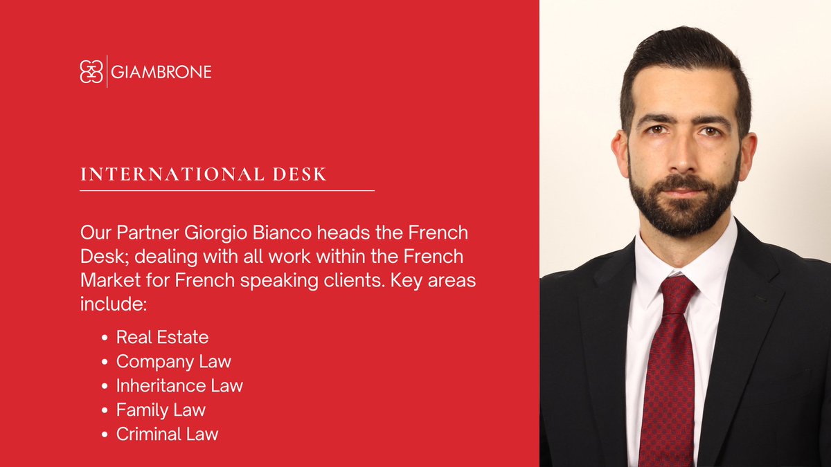 🌐 International Desk - Global perspective by name - Global perspective by nature.
We pride ourselves on our linguistic and multijurisdictional capabilities.

🔗 bit.ly/3RCbhWQ

#giambroneandpartners #lawfirm #international #desk #internationaldesk #frenchdesk