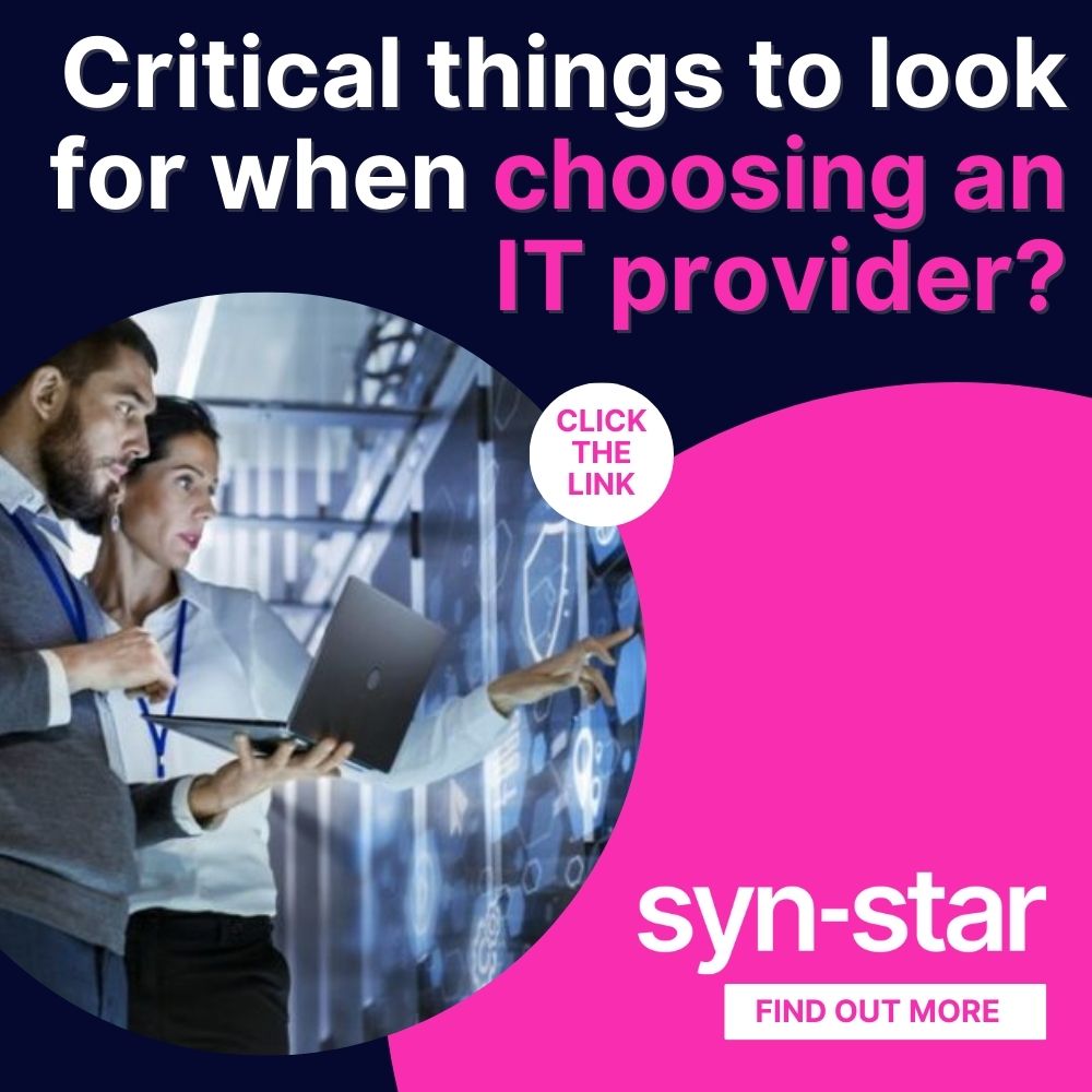 SynStarIT's tweet image. Looking for a new IT support provider? Read our recent blog post to learn the most important things you must look for... bit.ly/40fZm4R

#itsupport #itprovider #switchingitsupport #switchingitproviders #syn-star