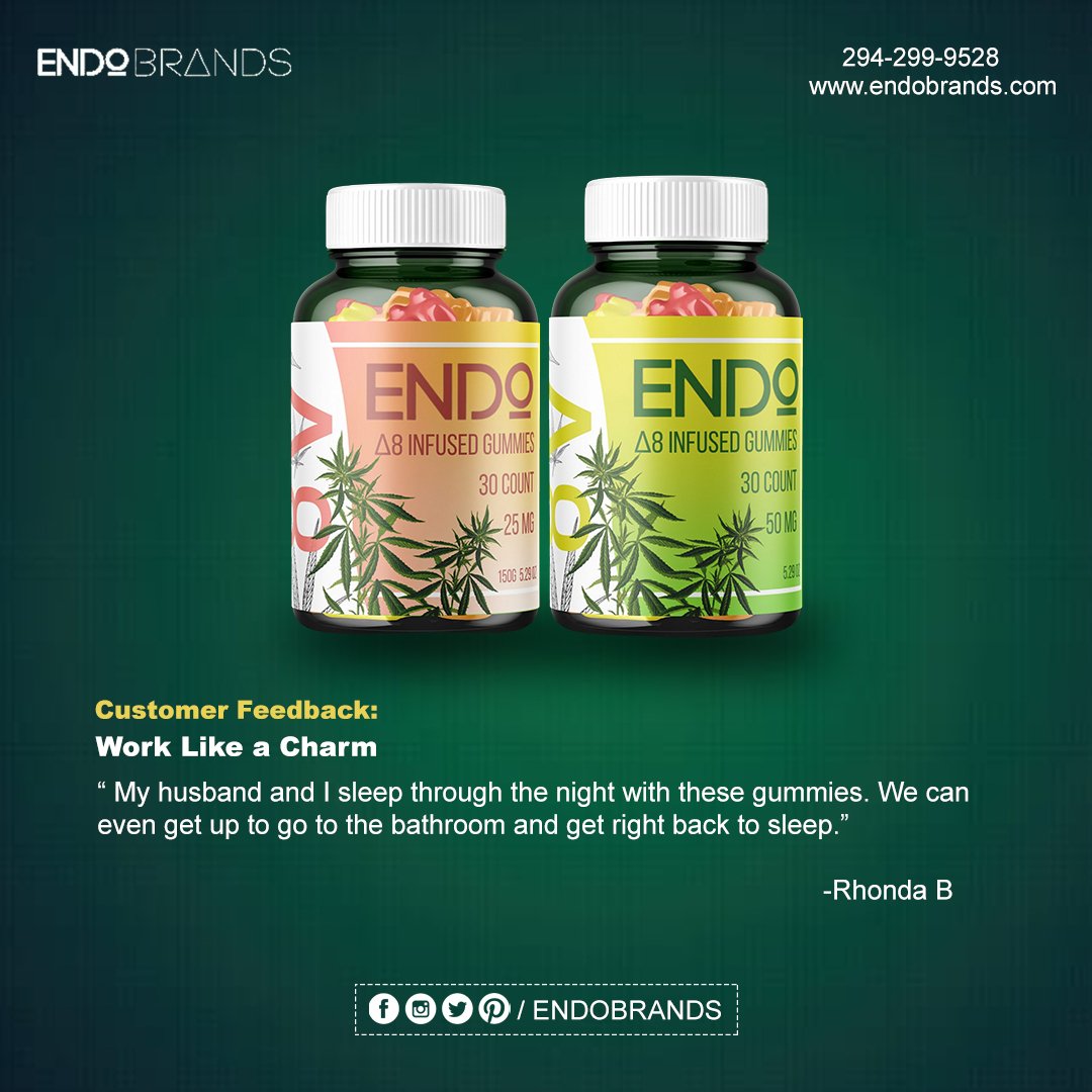 EndoBrands's tweet photo. We have a lot of customers who have trouble sleeping and getting up in the middle of the night. So we're really excited to know that our gummies are helping many get more restful sleep. Get a good night's sleep with ENDO products! #cbd #cannabis https://t.co/kDbJ4GRcLl
