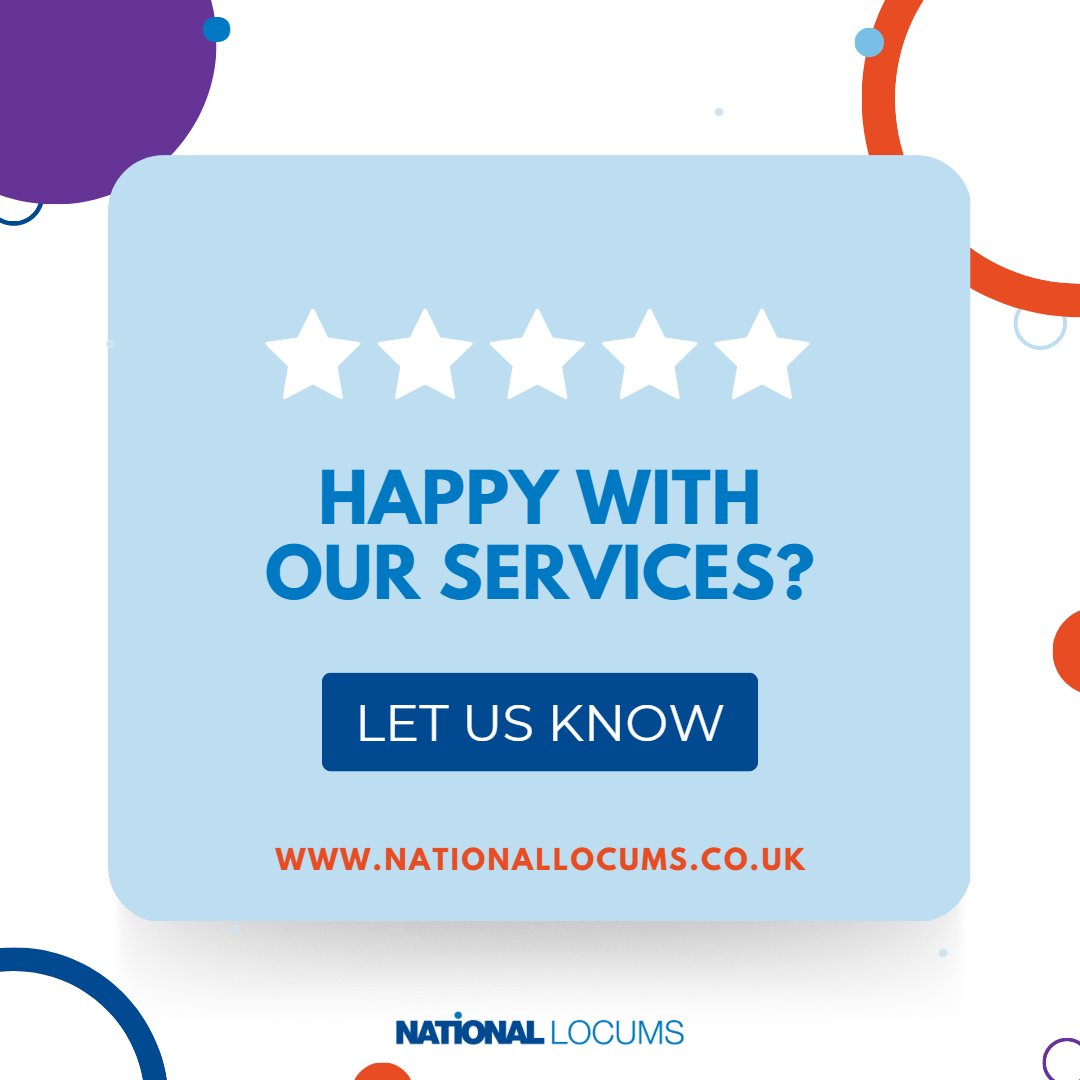 Ever worked with National Locums before and want to give us some feedback? Drop a comment below or head to google and leave us a review on there 😁

#Review #LocumWork #LocumDoctor #LocumNurse #LocumJobs