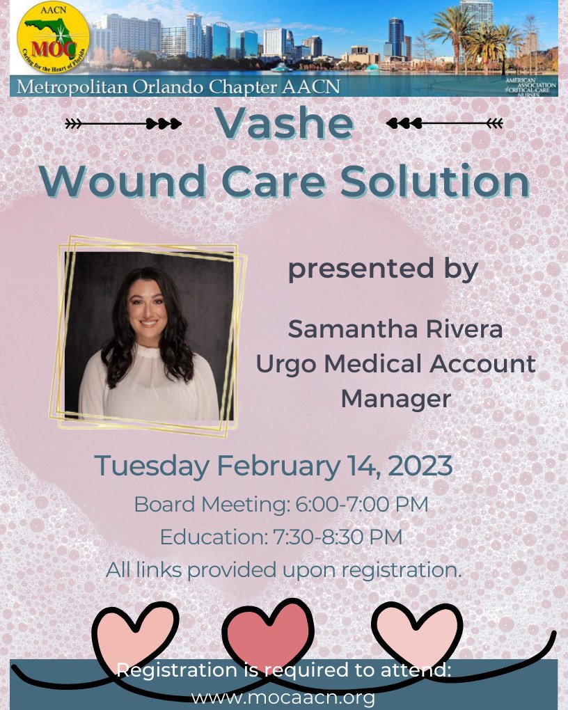 mocaacn's tweet photo. Join us on Valentine's day for a night full of learning!
#MOC #AACN #orlandoRN #orlandonurse https://t.co/cVF5CF0lbK