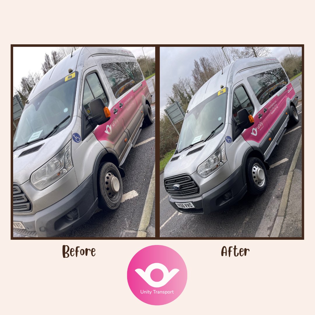 UnityOnline_'s tweet photo. Before and after photos of Unity's minibus.

Unity's Community Driver keeps all the vehicles looking clean and smelling fresh ready for the trips during the week!

For more information on Unity Transport, please visit https://t.co/mGjVyF5gee

#UnityTransport #Minibushire #TVBC https://t.co/ruoPxLfdmd