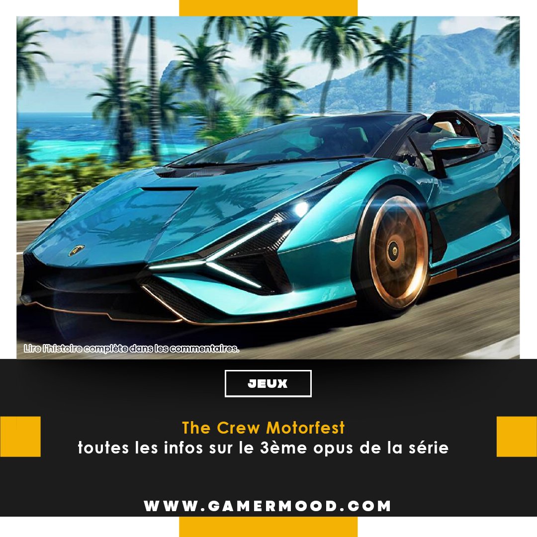 GamermoodM's tweet photo. Ubisoft annonce The Crew Motorfest, dont le lancement est prévu en 2023
#Ubisoft #TheCrewMotorfest https://t.co/1qiJeByOkM