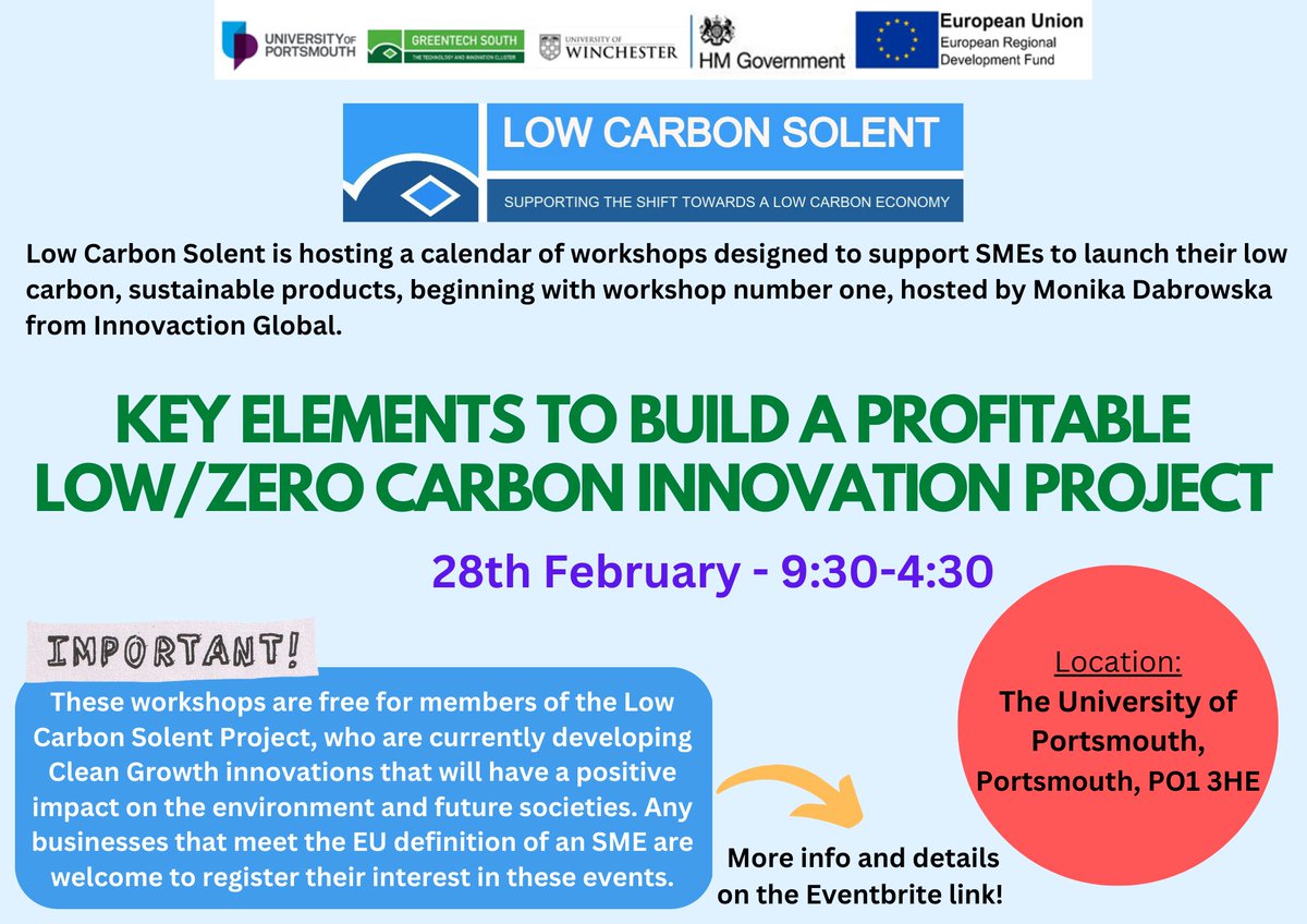 Exciting news! We have new free workshop sessions for you to attend! 

This is the 1st workshop. You can pick and choose what ones you want to attend,or all of them! The calendar of dates, will be posted soon!😀

For info and tickets, please use the link:
eventbrite.co.uk/e/low-carbon-c…