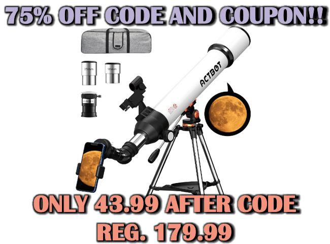 🔥75% Off Code And Clip Coupon – $43.99-$68.99 ACTBOT Telescope, 70mm Aperture 700mm Refractor Telescope (3 Sizes)!!

dealsworld.site/75-off-code-an…