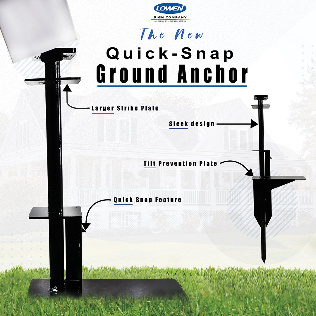 LowenSign's tweet image. Install sign post faster than before using our new "quick snap" feature.
Order your "quick snap" ground anchor today at lowensign.com or call 1-800-545-5505 to speak with a customer representative.

#realestate #realesestatesigns #agent #realestateagent  #home #Realtors