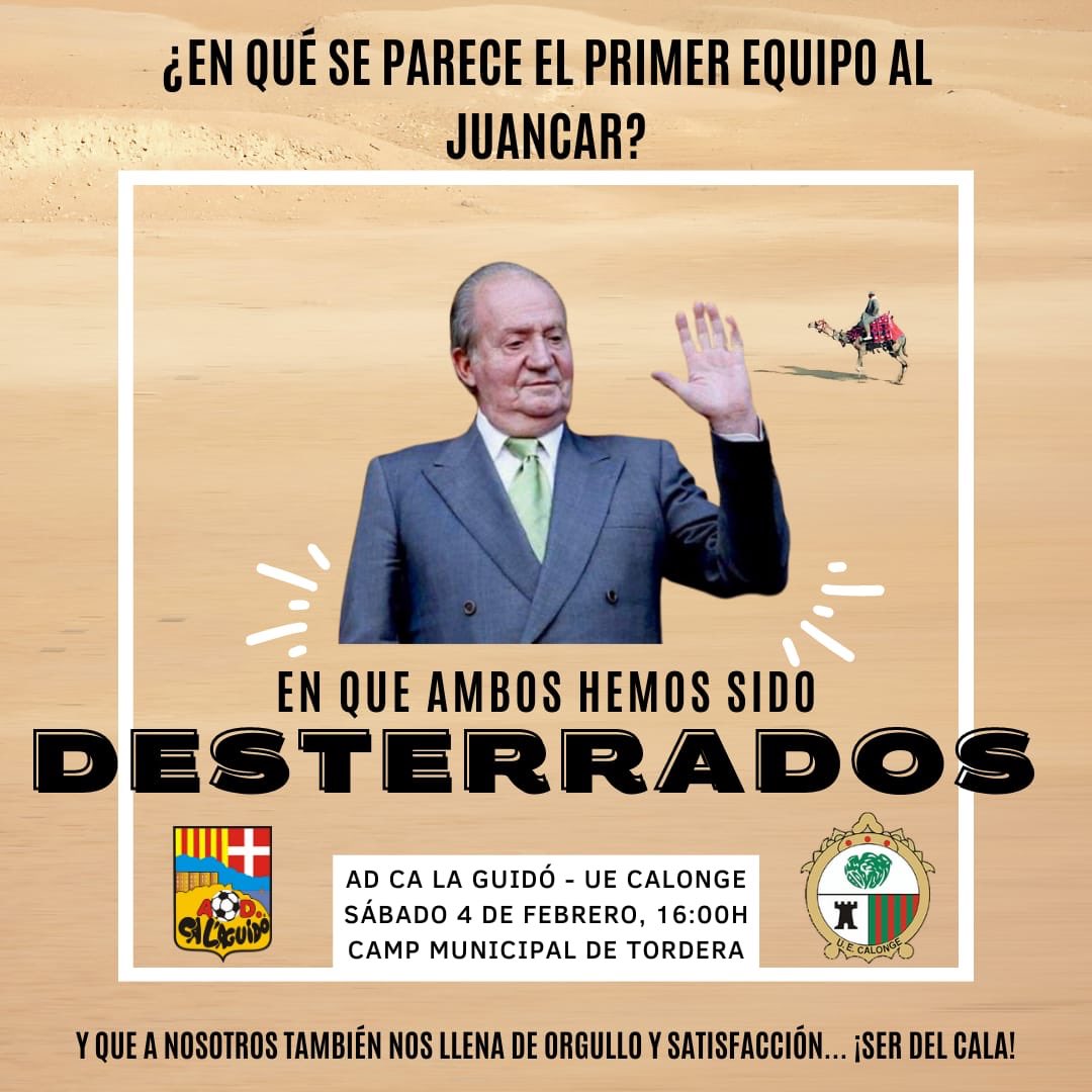 🤴🏼 Ni nos llena de orgullo ni nos llena de satisfacción pero nos toca jugar como locales en el campo municipal de Tordera 
🙌 Dar las gracias al <a href="/cftordera/">CF Tordera Oficial</a> por su colaboración desinteresada en un momento complicado como este ç.

🔴⚫ Contra todo y contra todos, Mucho Cala