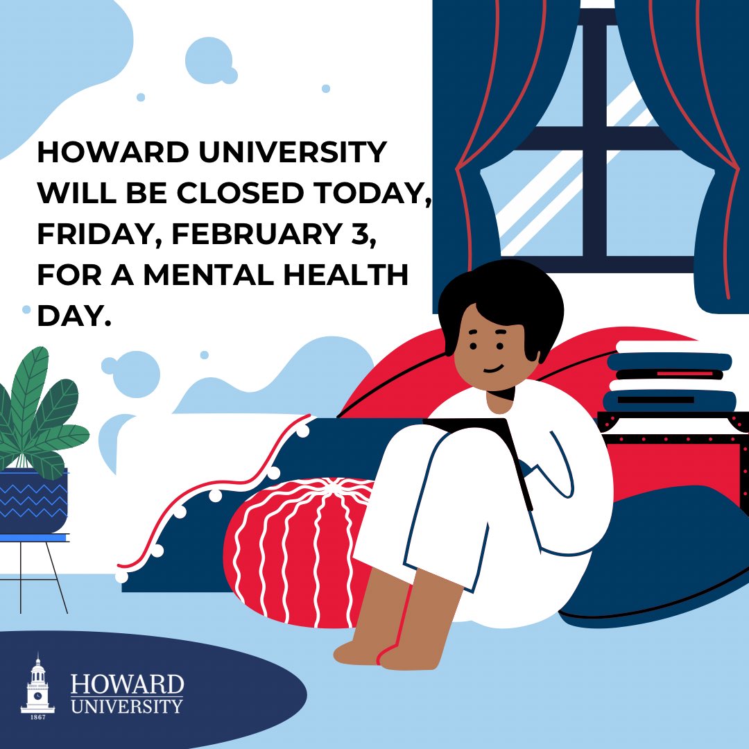 HowardU's tweet photo. A day for rest. 

As a reminder, Howard University will be closed today, Friday, February 3, and will reopen for normal operations on Monday, February 6. https://t.co/Gfq4xjaMcI