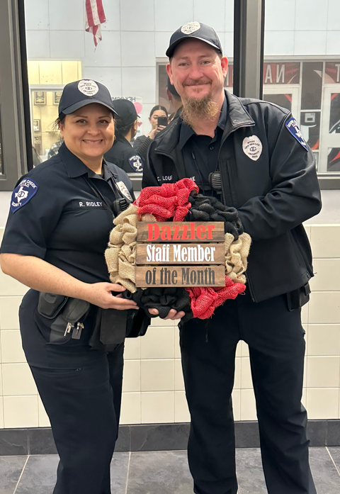 gcmhspatriots's tweet photo. Congratulations to Officer Ridley and Officer Loupe, Dazzler Staff Members of the Month! #gcGIANTS https://t.co/LmDLUZAQr2