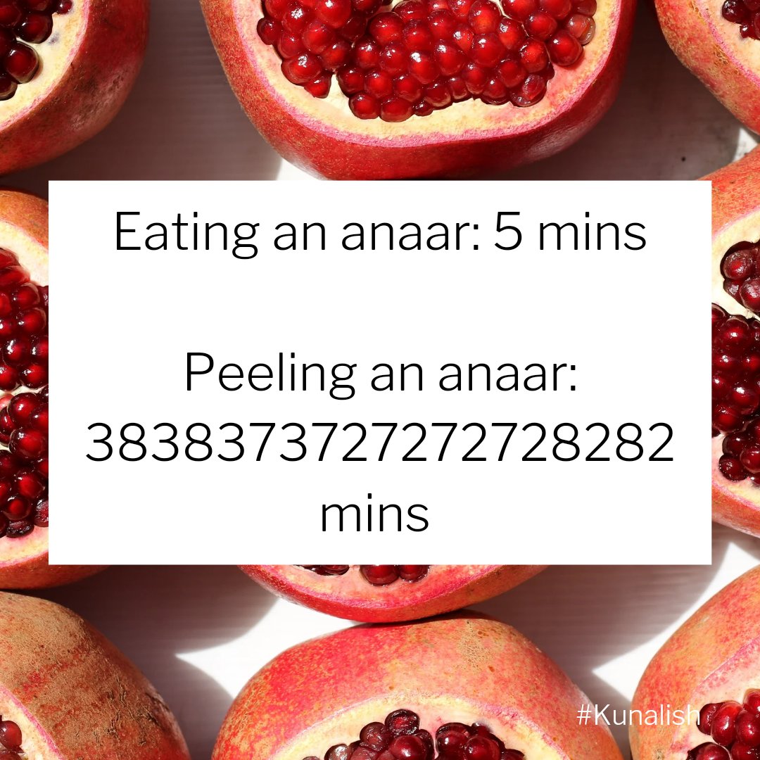 ChefKunalKapur's tweet photo. True story bro 🥲
.
.
.
#chefkunal #KunalKapur #anaar #pomegranate #fruits #fruit #meme #memeoftheday #fridaymorning #Friday https://t.co/s2a5d5EHVj