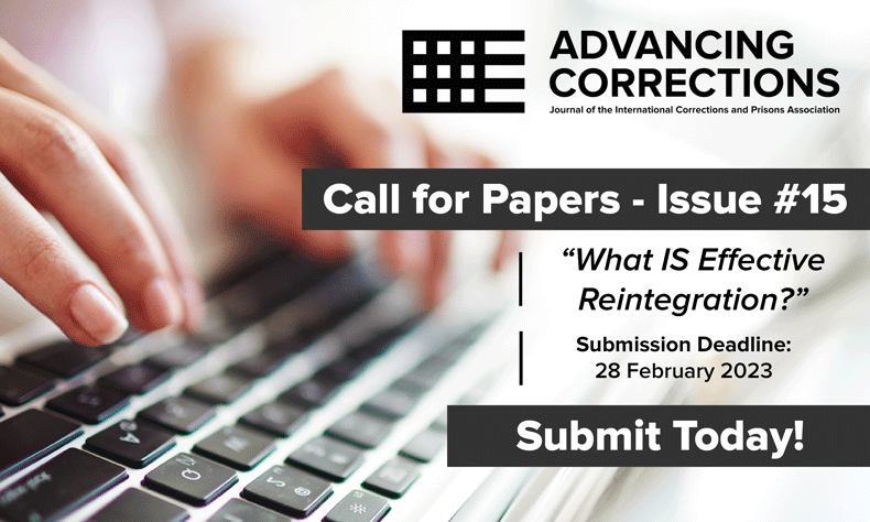 icpaadvancing's tweet photo. Don't miss the chance to get published in #AdvancingCorrections! Submit your work on "What IS Effective Reintegration?" by 28 Feb. Explore successful approaches in reintegration policies, programs, and treatments. Learn more: https://t.co/AiV7mLjYmJ https://t.co/tQBeFJivVy