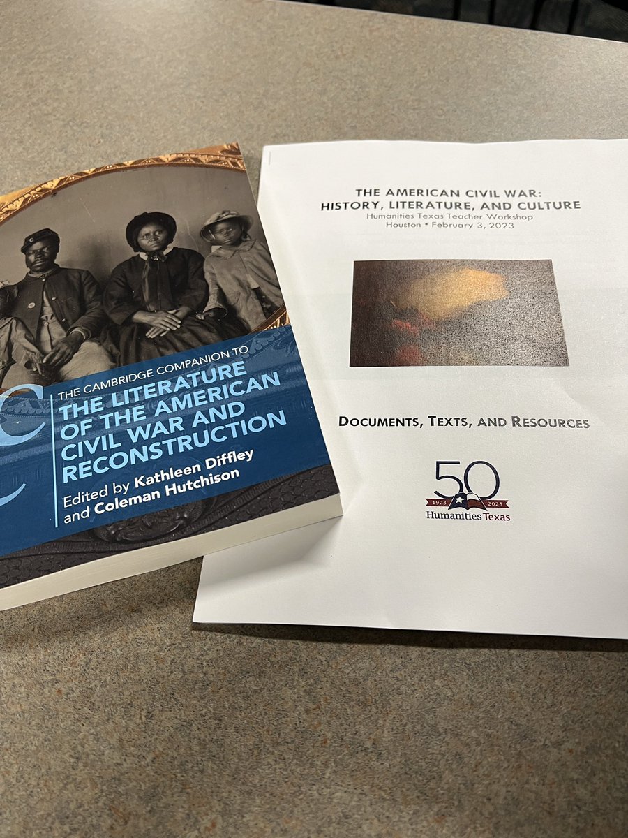 ChadAdvice's tweet photo. So excited to be attending the @humanitiestexas workshop today! Looking at the Civil War from a different perspective. @iUniversityPrep #teachingTexas https://t.co/Qb10YbUuuE