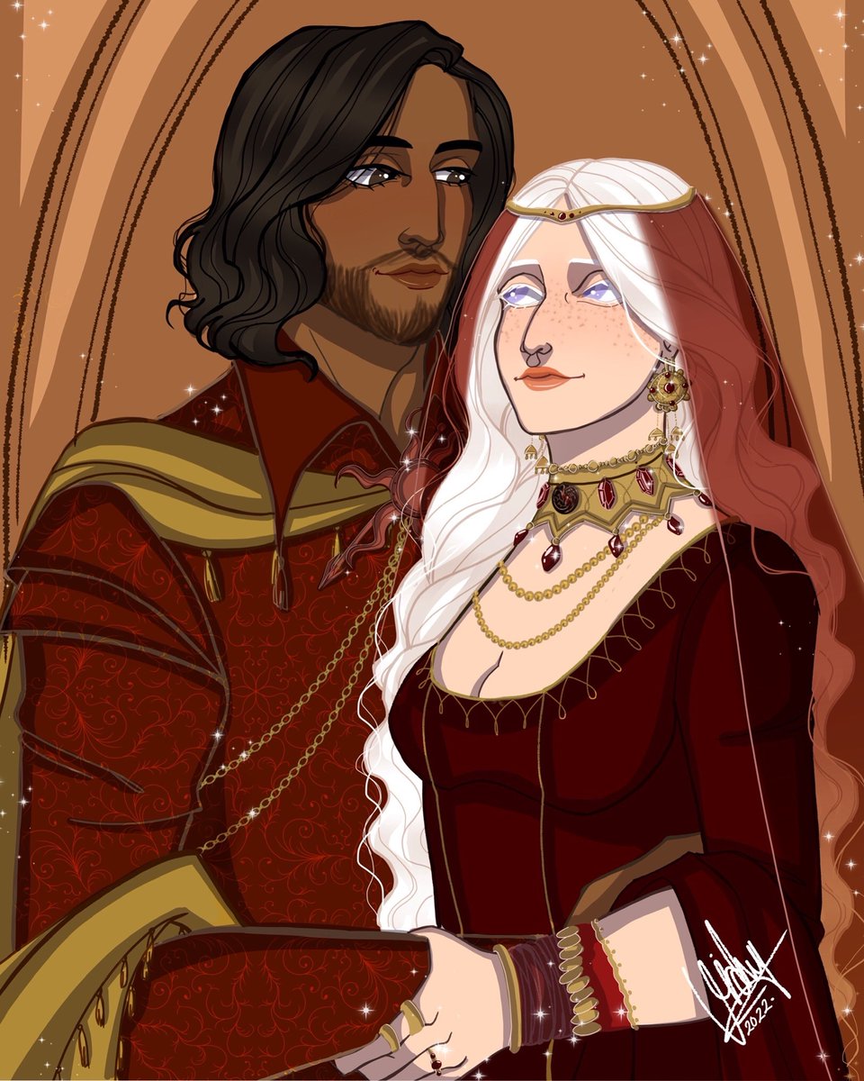 thinktargaryens's tweet photo. "Prince Maron agreed to be betrothed to Daeron's sister, Daenerys, once she was of age. They were wed the following year, and with that marriage, Maron knelt and swore his oaths of fealty before the Iron Throne."

"It was her marriage that made Dorne part of the Seven Kingdoms." https://t.co/zSp50QvpXP