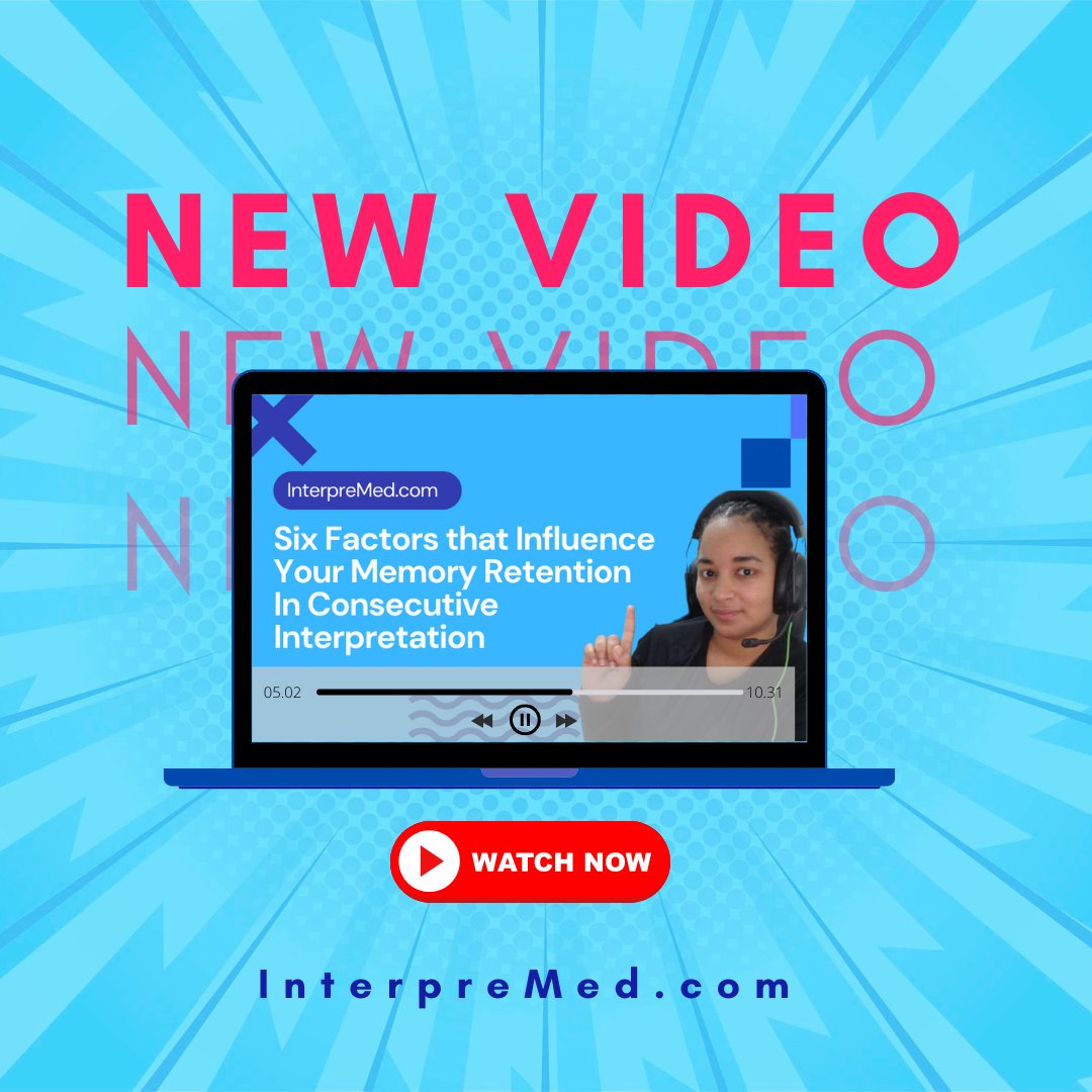 You made it to Friday! Congrats✨
To end this week with a bang, we just posted a new video about six important factors that influence memory retention and tips on taking advantage of these factors to improve your interpreting performance! Link:  bit.ly/40te4FO #1nt