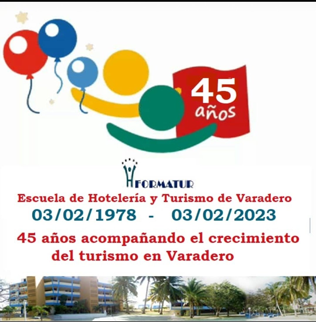 #Felicidades a todo el colectivo del Centro de Capacitación del MINTUR en su #45aniversario desde #IslazulVaradero