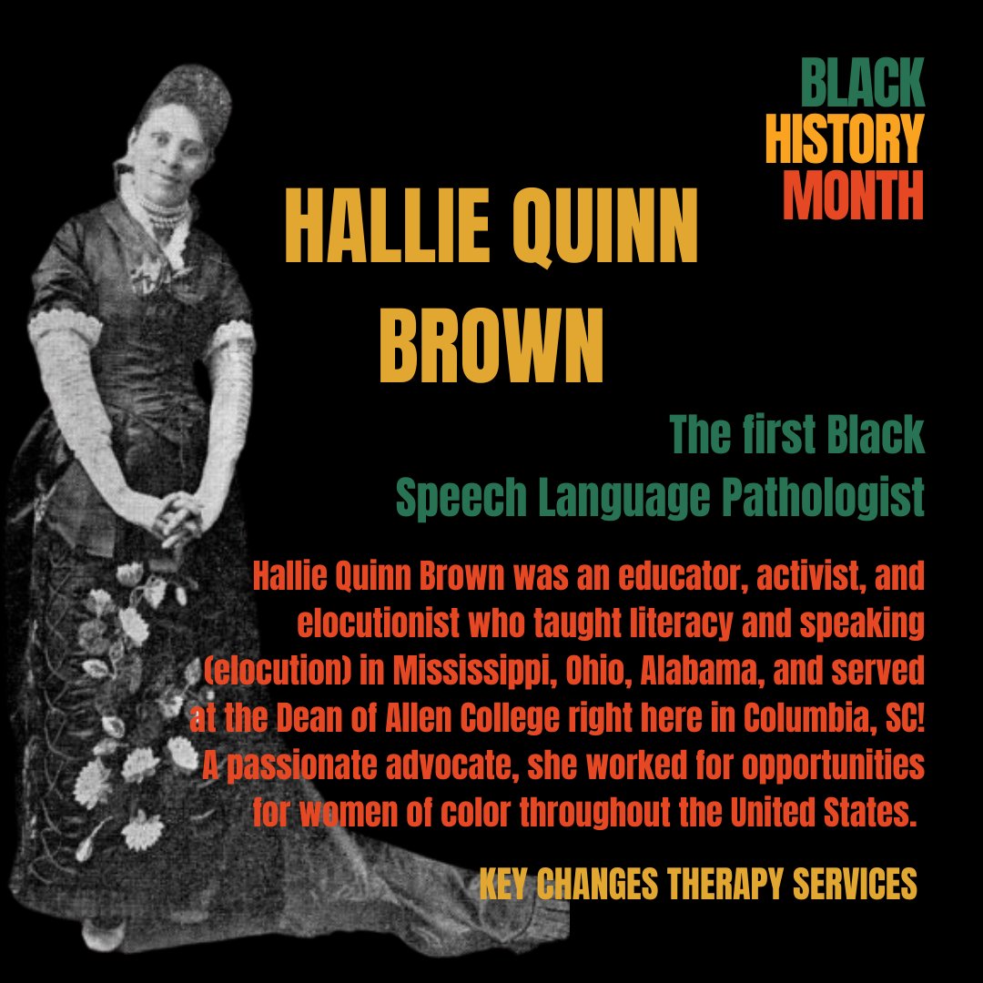KeyChangesTS's tweet photo. We are honoring Black History Month by sharing the incredible contributions to our various fields by people of color. First up, Hallie Quinn Brown, the first black speech language pathologist who spent time down the street as the Dean of Allen University! #blackhistorymonth https://t.co/ylxWLEPJBG