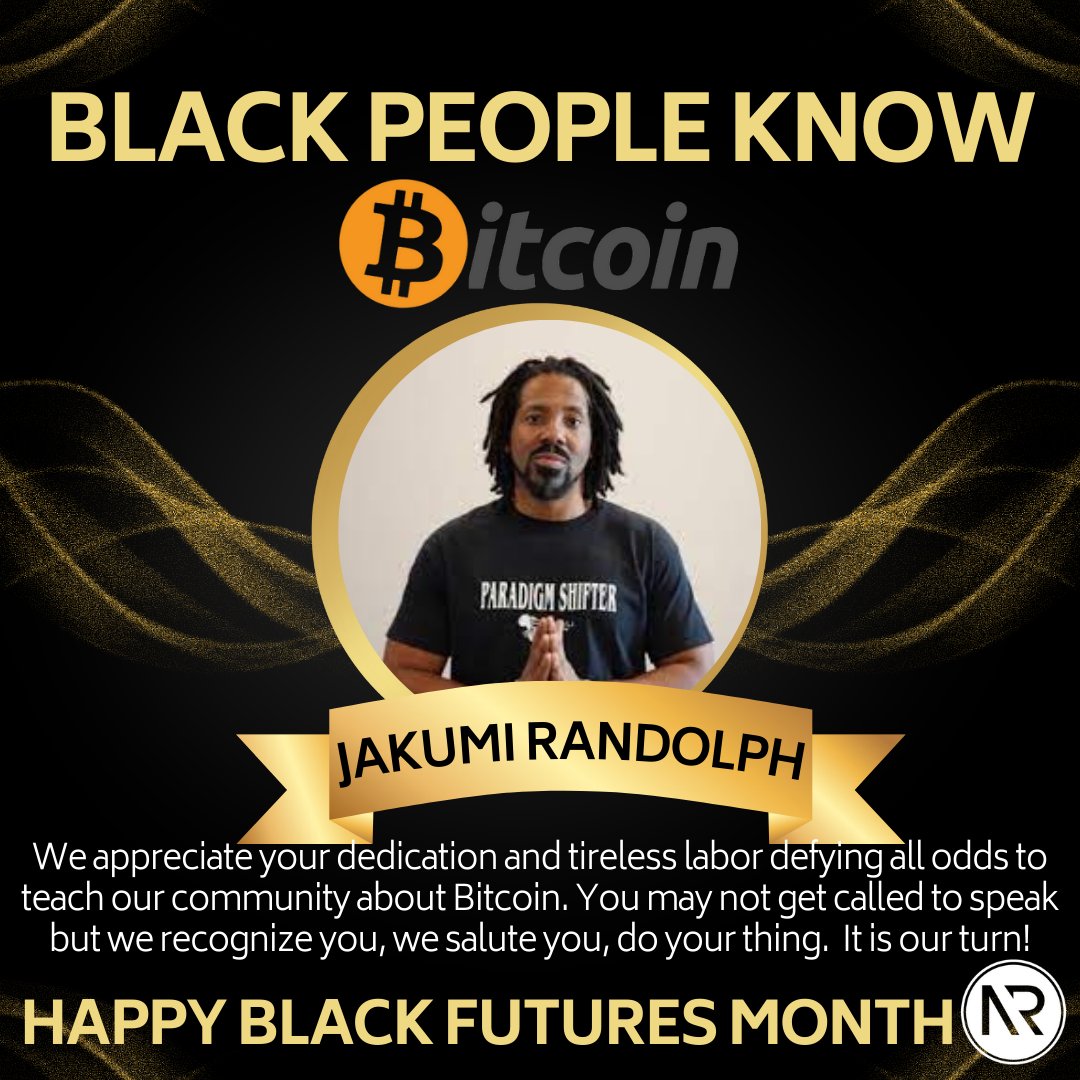 NajahRoberts's tweet photo. Happy Black Futures Month @Jakumir! We appreciate your dedication and tireless labor defying all odds to teach our community about #Bitcoin. #Freedom #BlackFuturesMonth #2023 #Blackwallstreet #NajahRoberts #QueenOfCrypto https://t.co/EARmhJSKOG