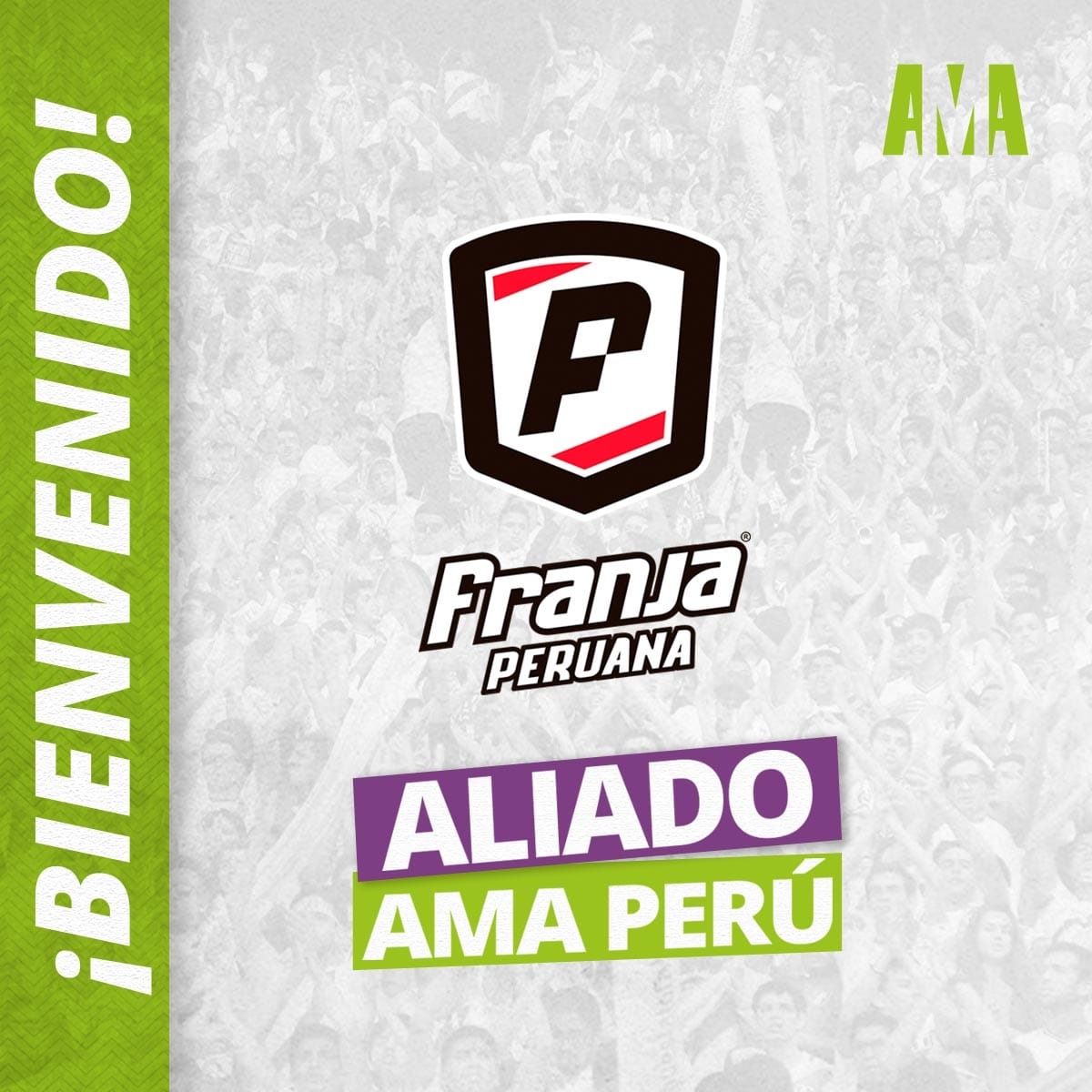 amaperu_org's tweet photo. ¡BIENVENIDOS, FRANJA PERUANA! 🇵🇪

Tenemos el agrado de anunciar al medio de comunicación @FranjaPeruana como aliado de nuestra familia 💚.

Juntos difundiremos los proyectos sociales en favor de las comunidades más vulnerables 

¡El #deporte cambia vidas¡  
#futbol #prensa #peru https://t.co/Ft3H3RiJrQ