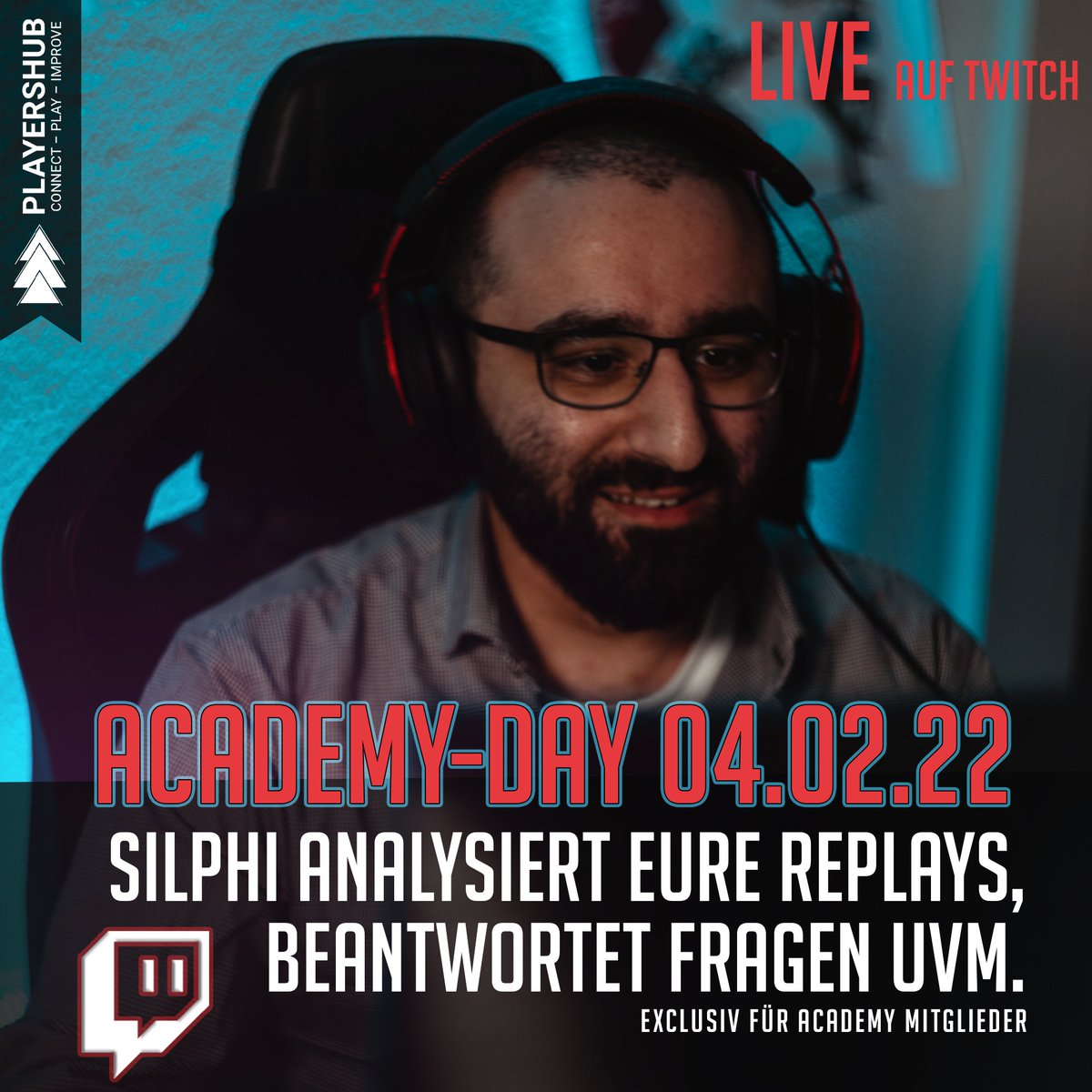 playersHUB_'s tweet photo. Morgen ist es wieder so weit! Seid LIVE ab 12:00 Uhr auf Twitch dabei!
#academyday #twitch #live #silphi #leagueoflegends #league #lol #lolcoach https://t.co/sYlSkly282